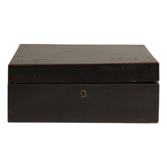 19th Century France Black Wood Box For Sale