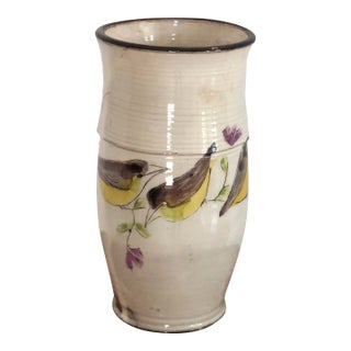 Vintage Handcrafted French Pottery Vase-Signed For Sale