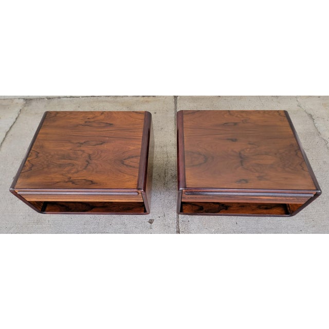 1960s Scandinavian Modern Rosewood Nightstands by Westnofa a Pair For Sale - Image 5 of 12