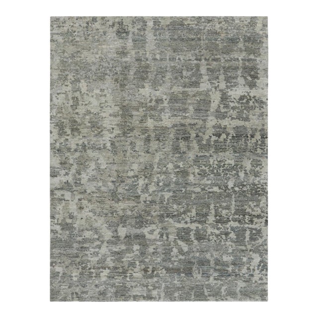 Rug and Kilim’s Modern Rug in Gray With Abstract Patterns For Sale