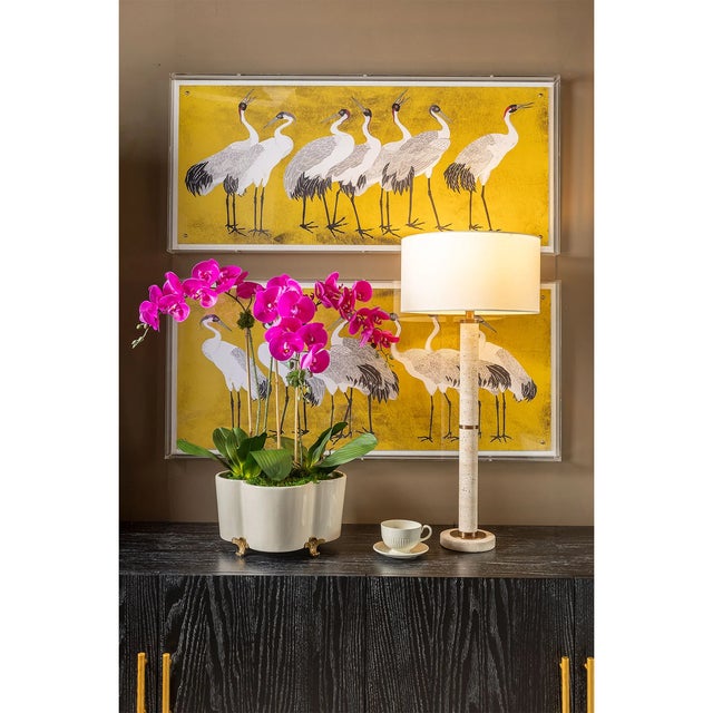 Port 68 Tivoli Marble Natural/Brass Lamp For Sale - Image 4 of 5