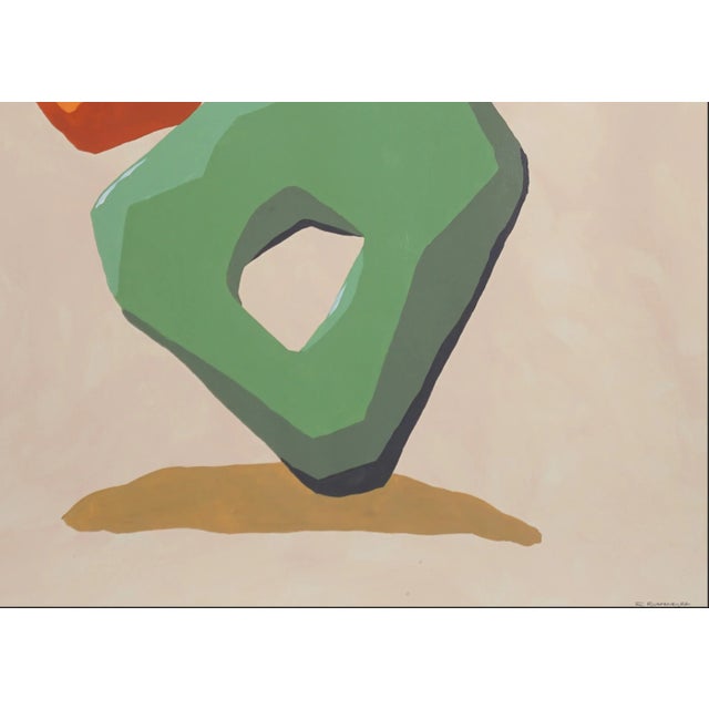2024, Abstract Versus Figurative Futuristic Totem of "Abstract Cactus", Acrylic Painting on Watercolor Paper by Ryan Rivadeneyra For Sale In Miami - Image 6 of 7