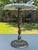 Hollywood Regency Vintage 17" Reticulated/Pierced Brass Side Table W/Blanc Italian Marble 14" Top For Sale - Image 3 of 7