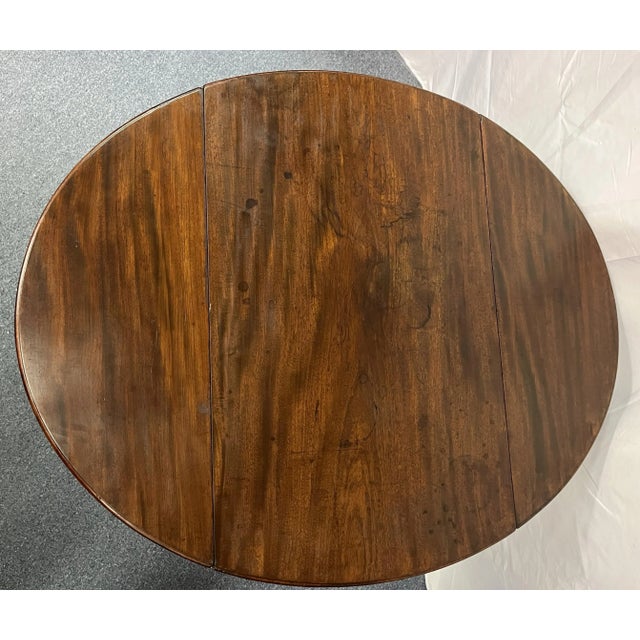 Brown 19th Century George III Style Mahogany Pembroke Drop Leaf Table With Drawer For Sale - Image 8 of 13