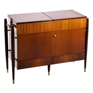 Mid-Century Folding Bar Cabinet, Italy circa 1950s For Sale