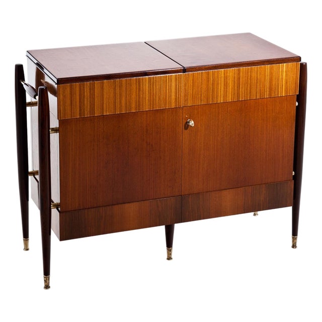 Mid-Century Folding Bar Cabinet, Italy circa 1950s For Sale