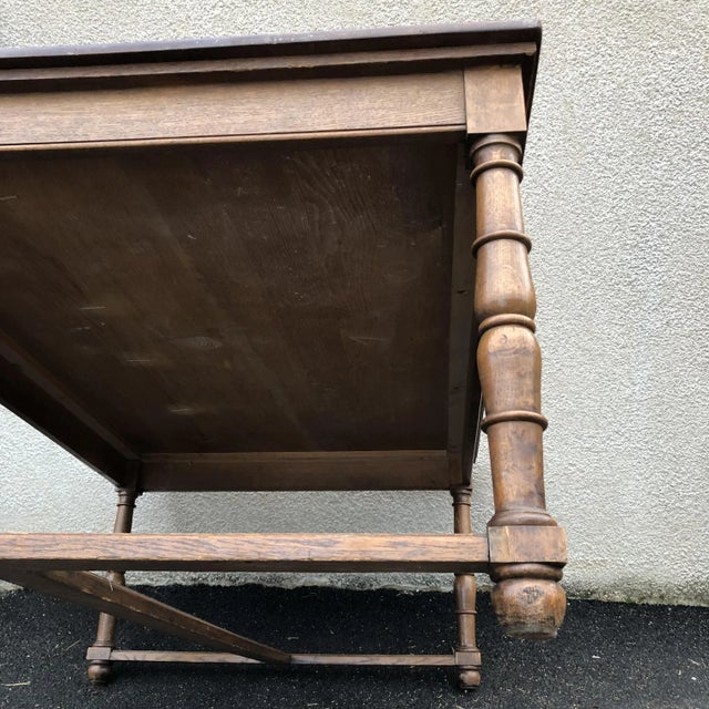 Brown Antique French Embassy Oak Table For Sale - Image 8 of 12