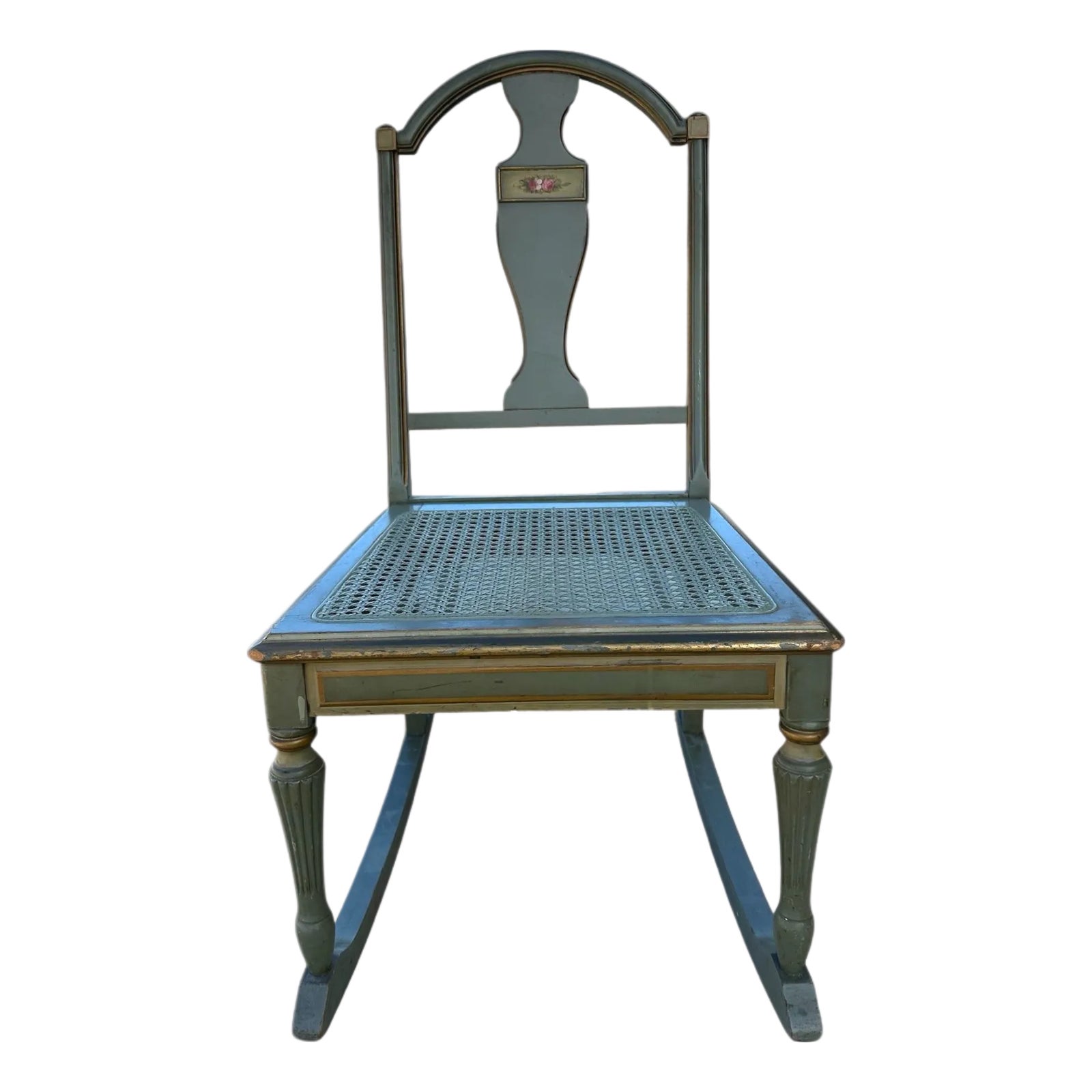 Antique Petite Rocking Chair With Turned Details | Chairish