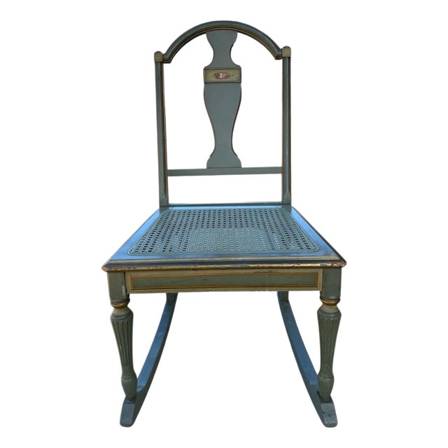Antique Petite Rocking Chair With Turned Details For Sale