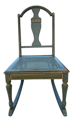 Antique Petite Rocking Chair With Turned Details