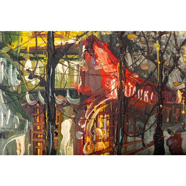 1970s 1978 Signed Mile Paris Street Scene Original Oil Painting, Framed For Sale - Image 5 of 12