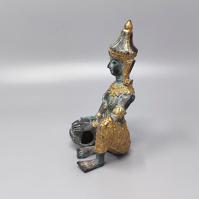 Thai Decorative Bronze Statue Depicting Deity, 1940s For Sale - Image 6 of 10