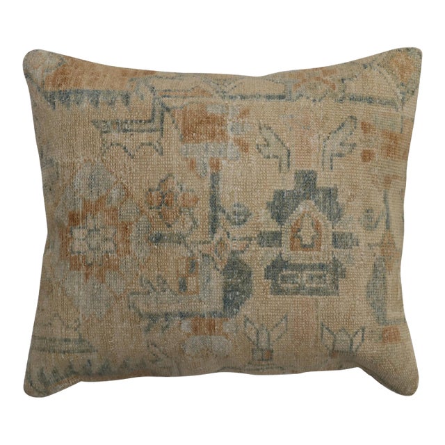 Neutral Antique Persian Rug Pillow For Sale