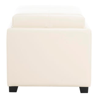 Single Tray Ottoman in Flat Cream For Sale