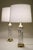 1960s 1960s Matched Pair Large Dresden Hollywood Regency Cut Crystal Glass Brass Column Table Lamps - a Pair For Sale - Image 5 of 15