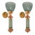 1990s Mid Century Modern Green and Amber Murano Glass Sconces - a Pair For Sale