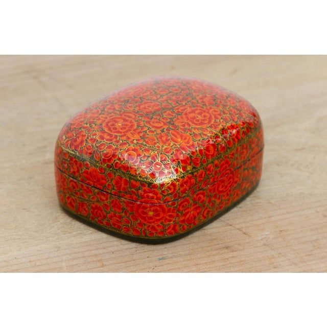 Small Hand-Painted Kashmiri Floral Box For Sale - Image 4 of 8