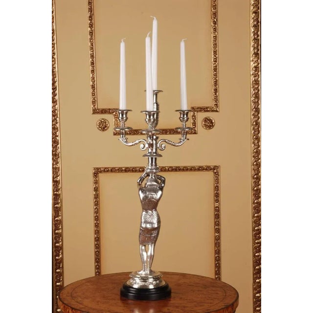 20th Century Empire Bronze Figur Formed Candleholder For Sale - Image 4 of 11