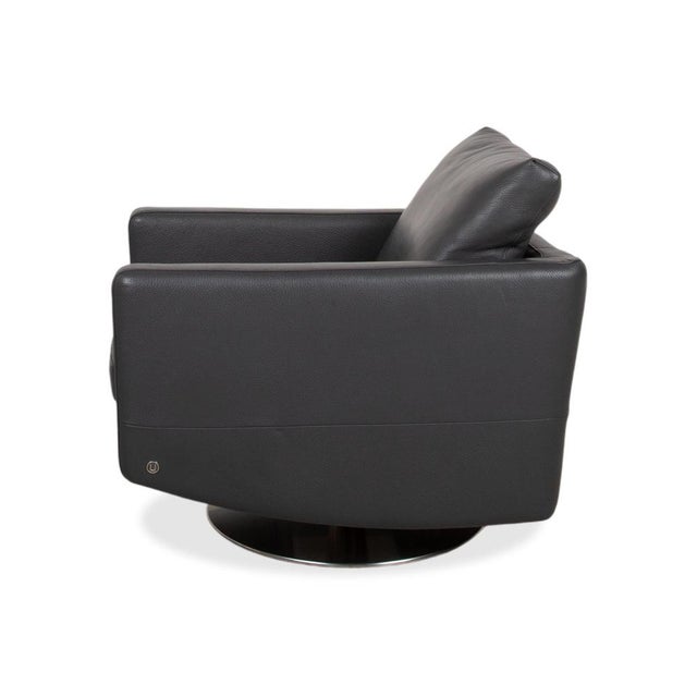 Relevé Armchair in Black Leather from Natuzzi For Sale - Image 15 of 16