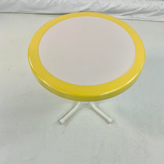 1970s Vintage Boho Chic Americana Metal Outdoor Side Table. For Sale - Image 4 of 12