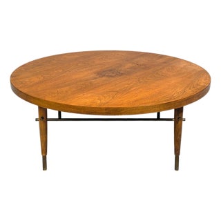 Paul McCobb Attr., Coffee Table, Walnut, Brass, Usa, 1950s For Sale