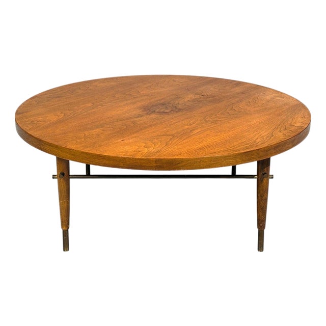 Paul McCobb Attr., Coffee Table, Walnut, Brass, Usa, 1950s For Sale