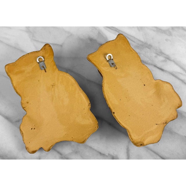 Brown Vintage 1970s Wall Hanging Owl Sculpture - A Pair For Sale - Image 8 of 8