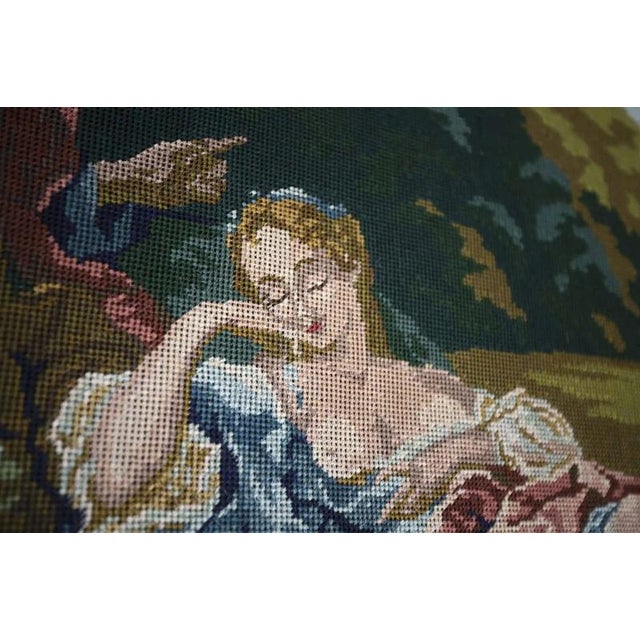 Romantic Tapestry in a Frame Resting Shepherds For Sale - Image 4 of 4