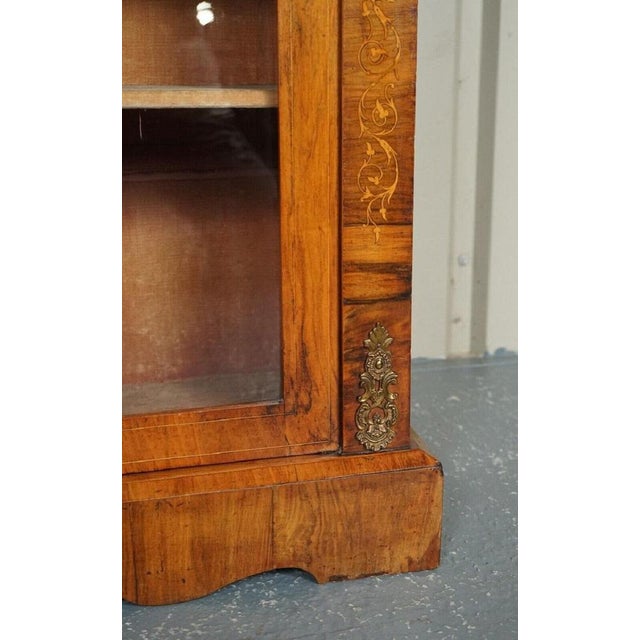 Victorian Pier-Glazed Burr Walnut Marquetry Cabinet with Ormolu Mounts, 1880s For Sale - Image 6 of 12
