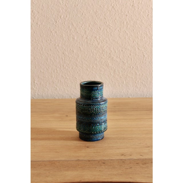 Blue Rimini Blu Ceramic Vase by Aldo Londi for Bitossi, Italy, 1960s For Sale - Image 8 of 8