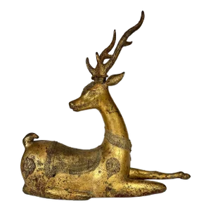 Mid 20th Century Gilt Metal Moroccan Deer Statue