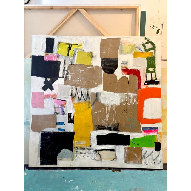 Sarah Trundle Sarah Trundle, Abstract. Mixed Media Collage, "Shazam" For Sale - Image 4 of 8