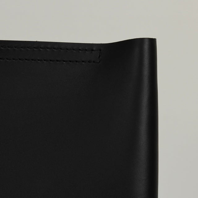 Black Vintage Monk Chairs in Black Leather and Mahogany by Afra & Tobia Scarpa for Molteni, 1973, Set of 8 For Sale - Image 8 of 18