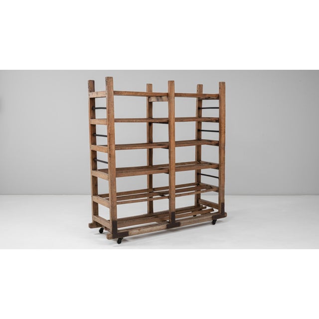 1930s French Industrial Bakery Rack on Wheels For Sale In Greensboro - Image 6 of 18