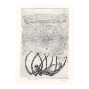 1973 John Doerper Spider Satirical Etching