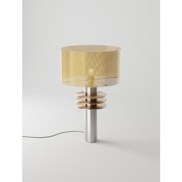 Black Swan Table Lamp in Brass with Aluminum and Steel by Marine Breynaert For Sale - Image 9 of 10