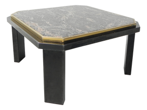 Hollywood Regency Fedam Coffee Table in Marble and Steel Frame, 1970s