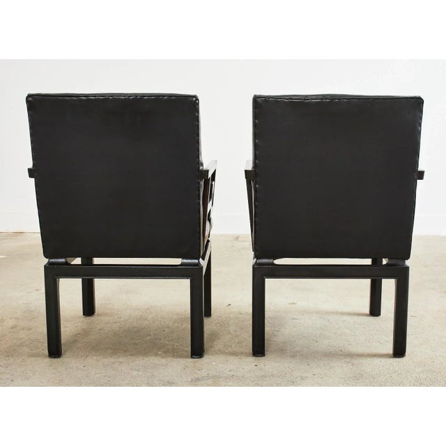 Pair of Michael Taylor Far East Collection Greek Key Armchairs Chairish