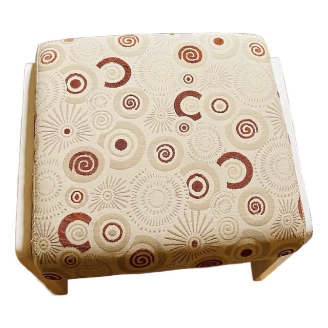 Beautiful Geometric Abstract Design Nontoxic Handbuilt Ergonomic Dutalier Urban Collection Ottoman For Sale