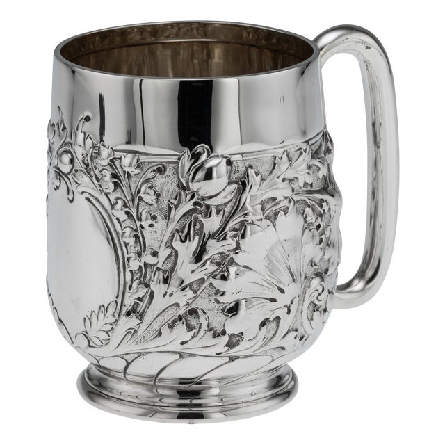 Antique Victorian Silver Mug, Sheffield, 1897 For Sale