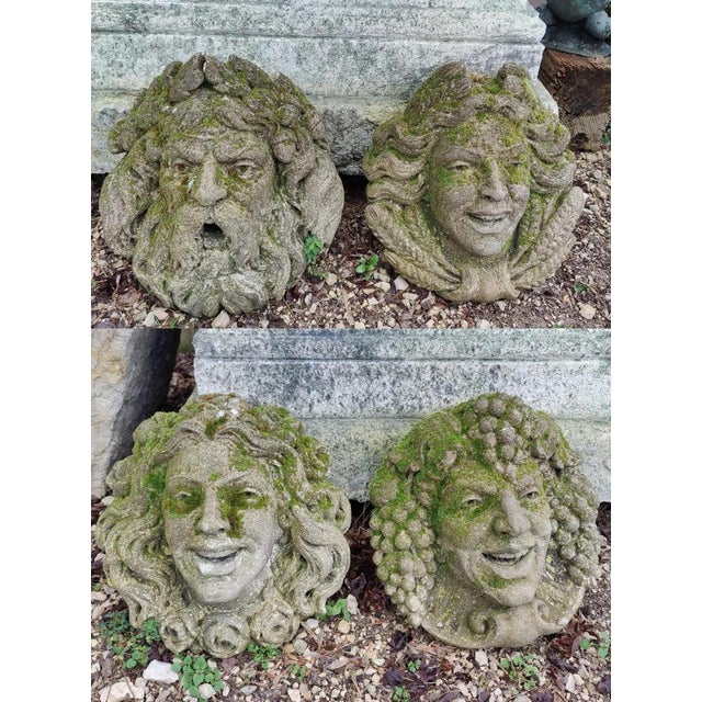 A collection of four Vicenza stone masks. Works from a Venetian collection. Beautiful quality and craftsmanship. The...