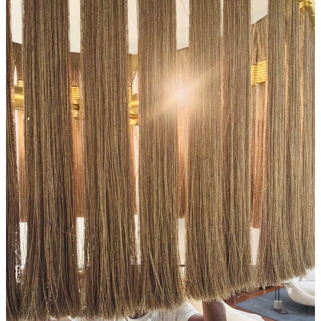 2020s Arteriors Modern Silk and Brass Dutchess Chandelier For Sale - Image 5 of 6