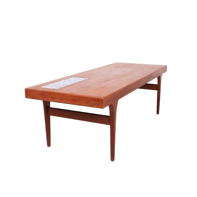 Vintage Teak Coffee Table with Blue Tiles by Johannes Andersen for CFC Silkeborg, 1960s For Sale - Image 13 of 14