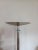 Large design floor lamp around 1980 in chromed metal, stucco conical base, red copper and glass rings. Designer to be...