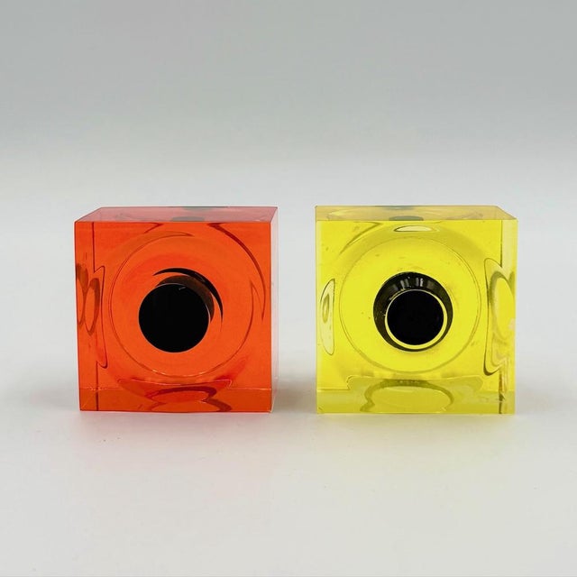 Candleholders in Pmma by Luigi Massoni for Fratelli Guzzini, 1973, Set of 2 For Sale - Image 11 of 11