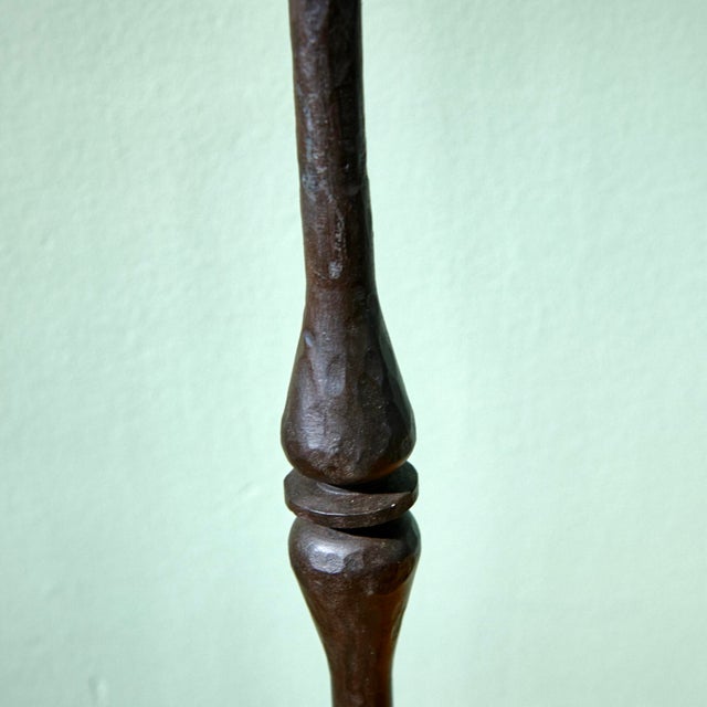 Vintage French Floor Lamp inn Wrought Iron with Tripod Base, 1930s For Sale - Image 7 of 8