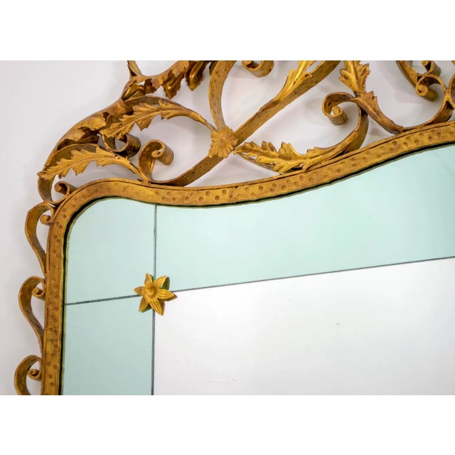1950s Italian Mirrored Glass and Wrought Iron Dressing Table by Pier Luigi Colli, 1950s For Sale - Image 5 of 17