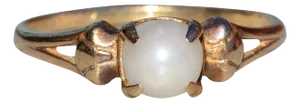 The Muldraugh: Ladies Vintage Yellow Gold Pearl Ring
