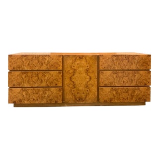 Burled Olivewood 9 Drawer Dresser by Roland Cater for Lane Furniture Company For Sale