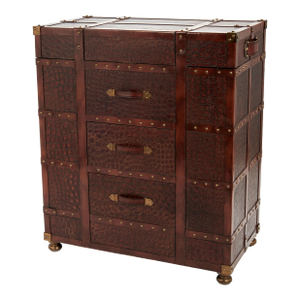 Vintage Faux Alligator Steamer Trunk Bar by Maitland Smith